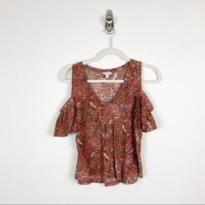 Lucky Brand cold shoulder floral t-shirt